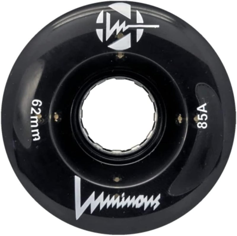 Luminous LED Quad Roller Skate Outdoor Wheels (4 Pack, 62mm x 30mm/85A)